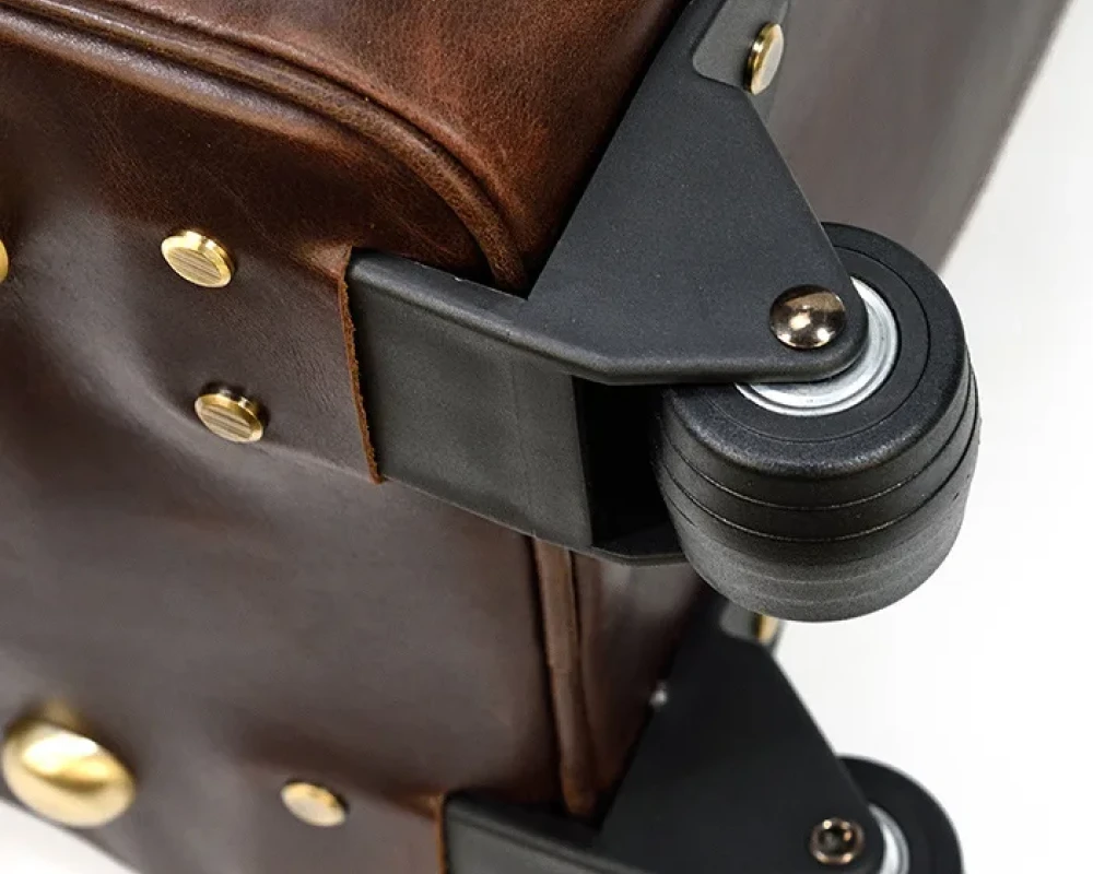 leather carry on bag with wheels